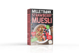 Wide angle of strawberry millet muesli 