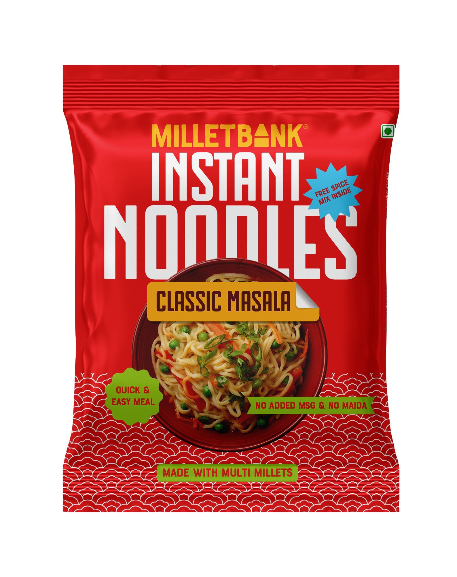 Millet Bank - Magic & Classic Masala Instant Noodles Combo – 4 Packs ( 2 - Magic Masala , 2- Classic Masala )